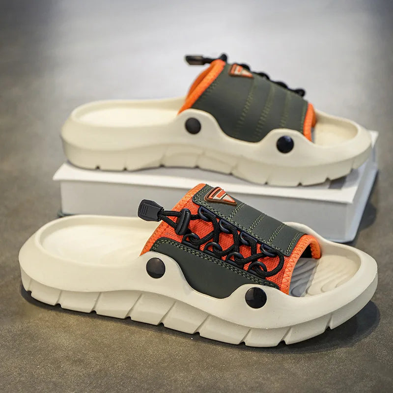 New Men's EVA Platform Massage Slippers Home Mute Anti-slip Slides Outdoor Beach Casual Sandal Shoes for Men Sandalias De Hombre