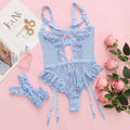 2pcs Red Floral Lace Garter Lingerie Set With Choker Women Intimates 2022 Underwire Bra And Thongs Ladies Underwear Set