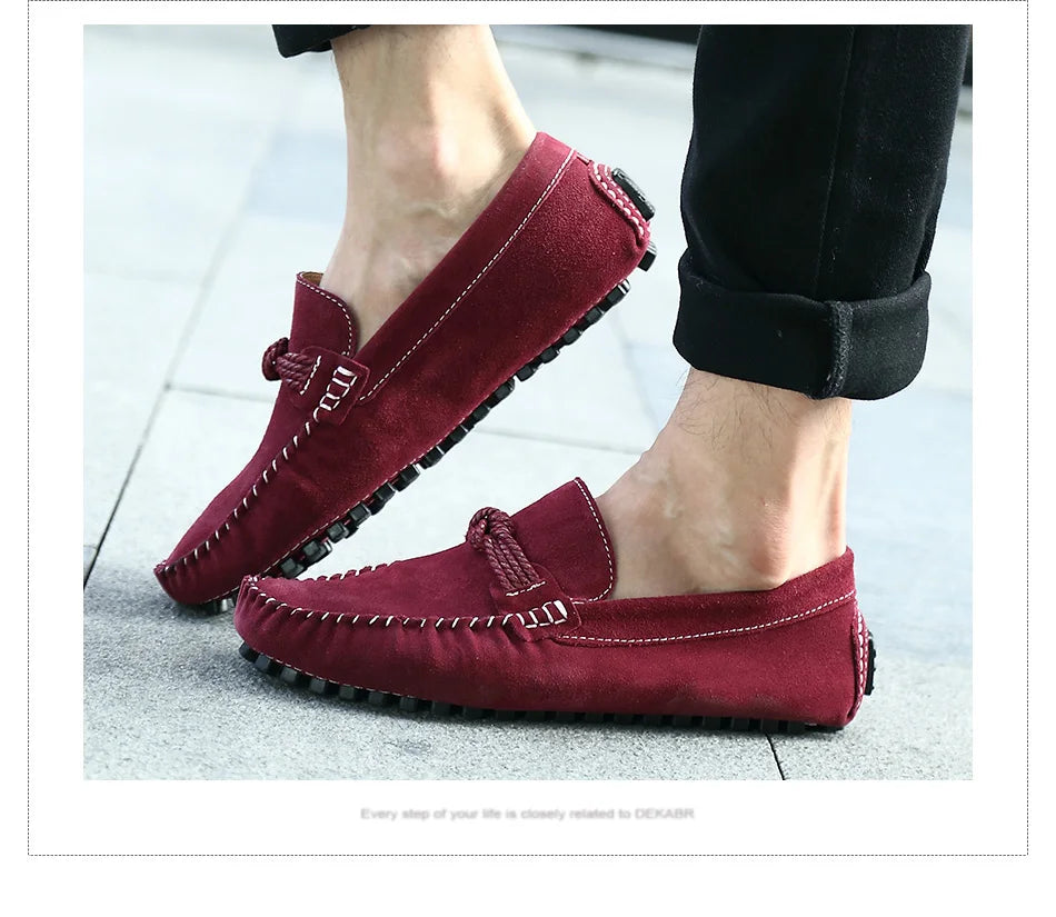 DEKABR New Design High Quality Suede Loafers Slip on Moccasins Comfortable Breathable Lightweight Handmade Driving Shoes for Men