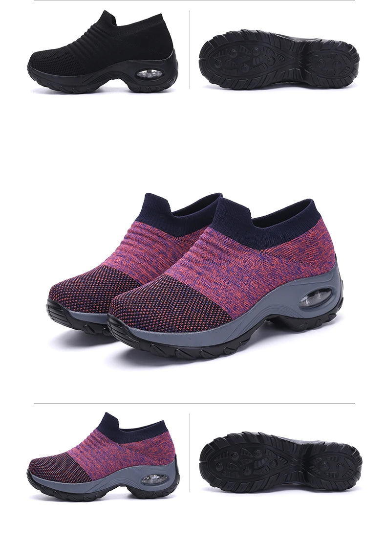 Fashion Women's Casual Sneakers Summer Comfort Mesh Running Shoes Breathable Cushion Black Sneakers for Women 2026 Student Shoes