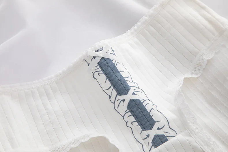 7PCS/Lot Women's Underwear Cute Cotton Panties Seamless Sexy Briefs For Girl Ladies Lingerie Cartoon Pantys Print Underpants