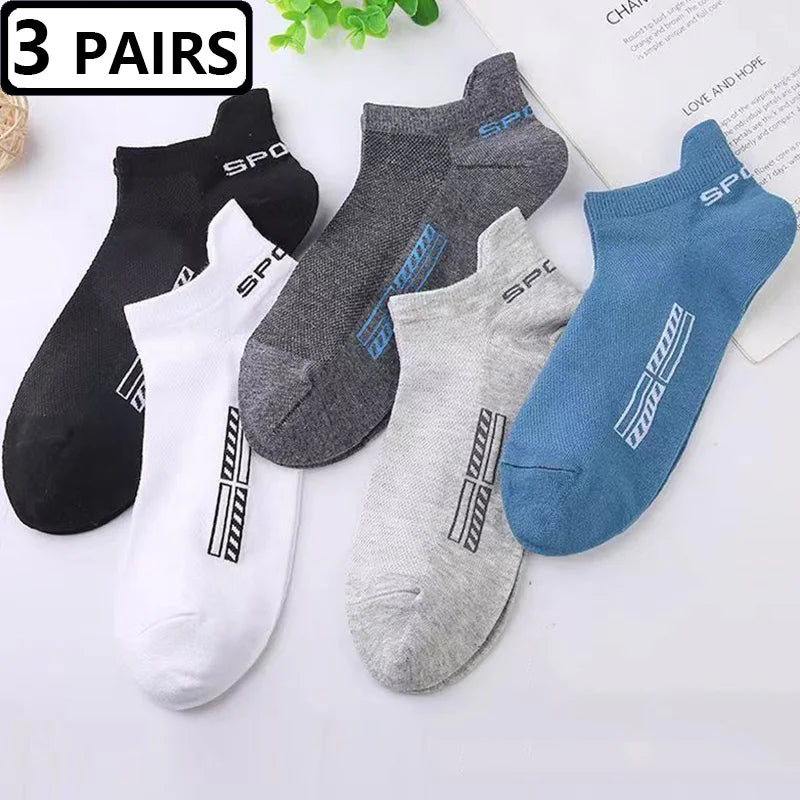 New Socks Men 3pairs/lot High Quality Summer Cotton Socks Breathable Soft Short Funny Ankle Sock Mens Meias Calcetines Size38-43