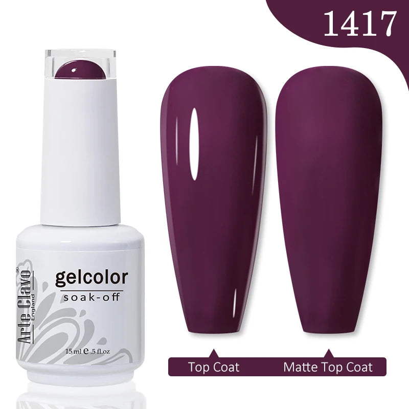 Arte Clavo 15ml Rose Red Pink Color Gel Nail Polish Autumn Winter Hot Sale Long Lasting Soak Off For Manicure Nail Art Gel