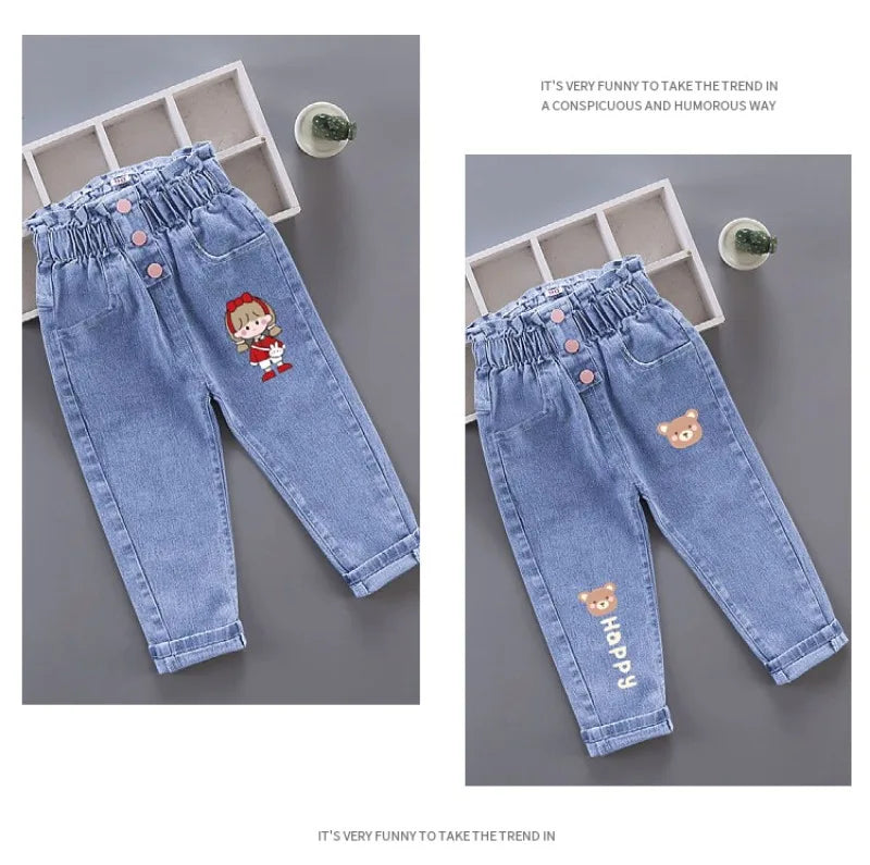 Girls Pants Kids Clothes Children Jeans Cowboy  Denim Pants Spring Autumn Fashion Clothing Streetwear Casual Harajuku