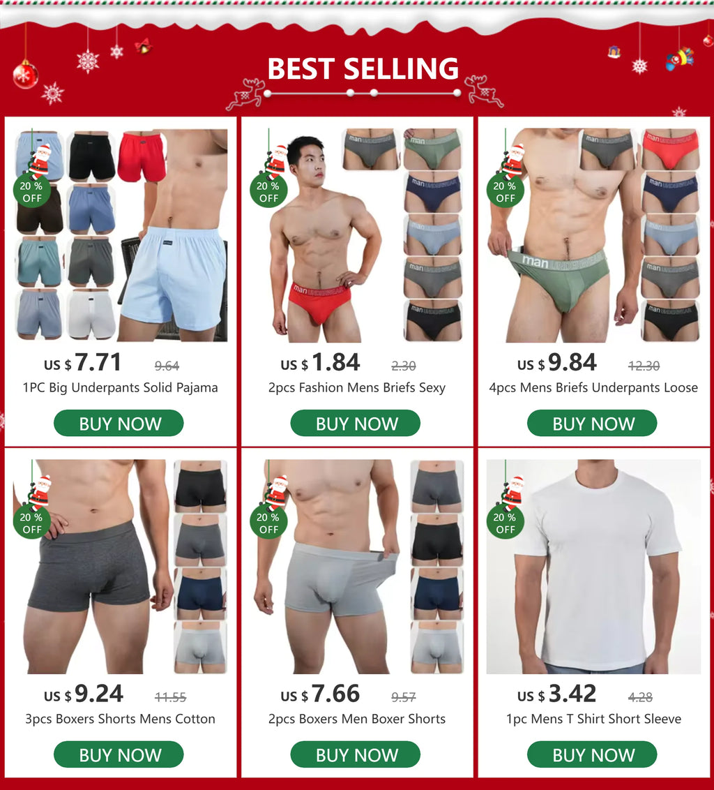 1PC Big Underpants Solid Pajama Bottoms At Home Plus Size Boxers Brief For Men High Waist Allo Pants Cotton Slacks Sleep Bottoms