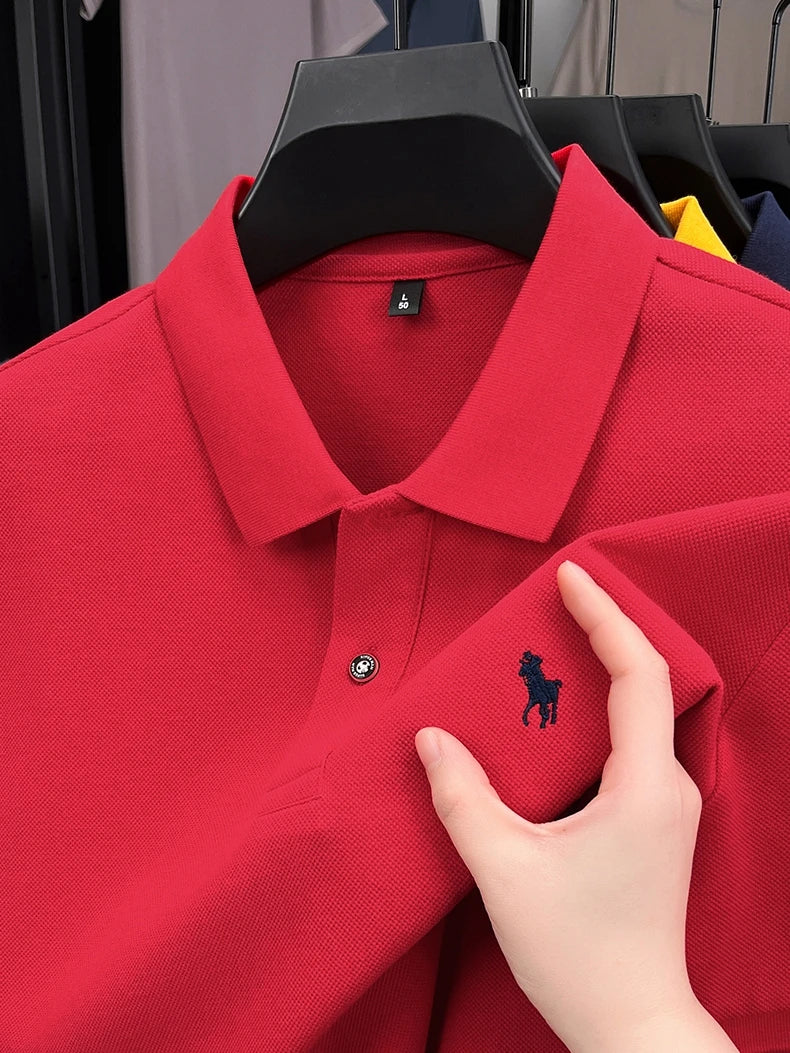 Premium Luxury Brand Men's Polo Shirt Lapel Horse Embroid Short Sleeve 100Cotton T-Shirt Business Office Golf Summer Men's Wear