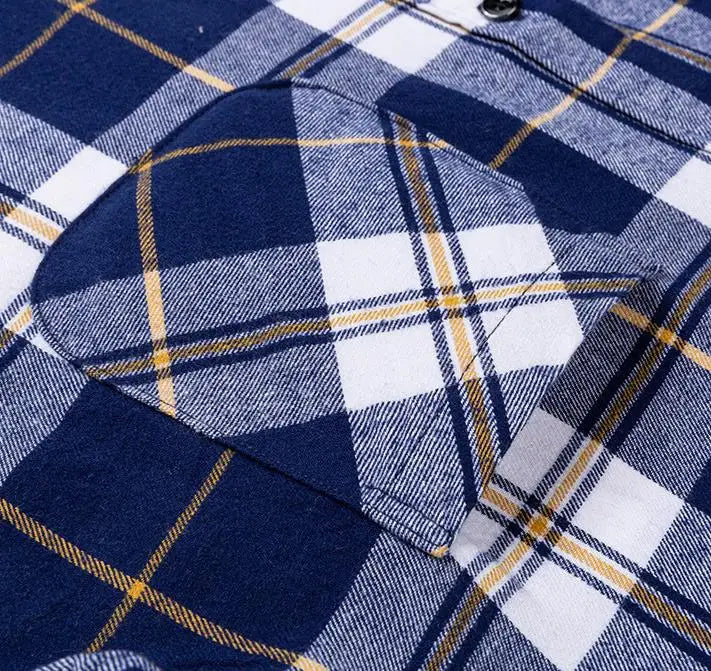 Plaid Flannel Shirts For Men Long Sleeve 100%Cotton Fashion Casual Soft Standard-Fit Man Blouse Clothes Oversize Men's clothing