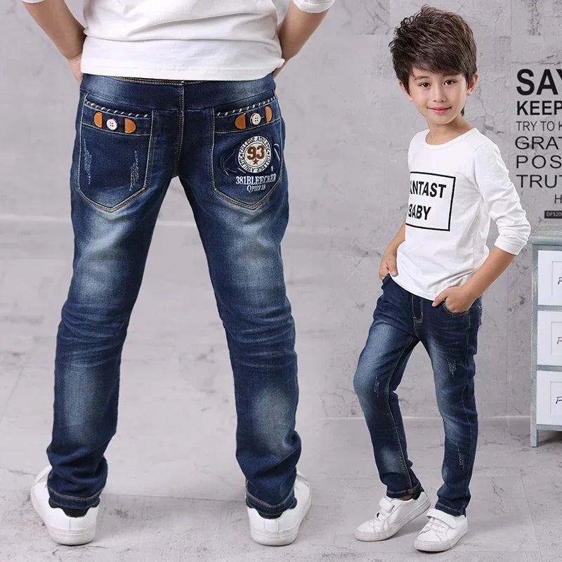 DIIMUU Kids Skinny Jeans Boys Denim Clothing Bottoms Casual Trousers Children Clothes Pants Infant Toddler Garments Jean