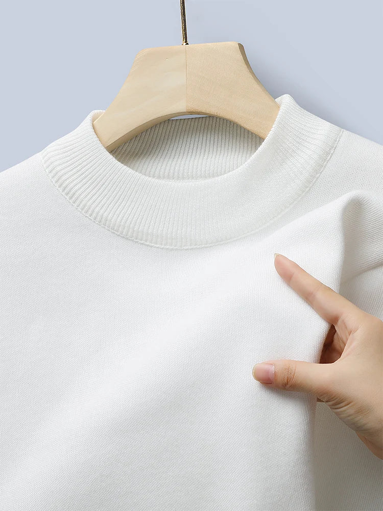 New Winter Turtleneck Sweater Thick Mens Casual Pullover Sweaters Solid Color Quality Warm Slim Turtleneck Sweaters Pullover Men