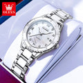 OLEVS Women Watch Diamond Roman Scale Waterproof Calendar Elegant Quartz Watches Ceramic Strap Luxury Original Girls Watch 9985