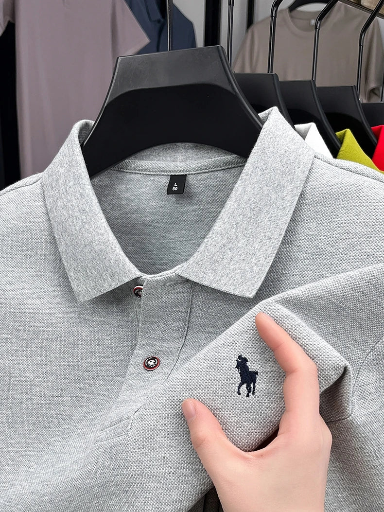 Premium Luxury Brand Men's Polo Shirt Lapel Horse Embroid Short Sleeve 100Cotton T-Shirt Business Office Golf Summer Men's Wear