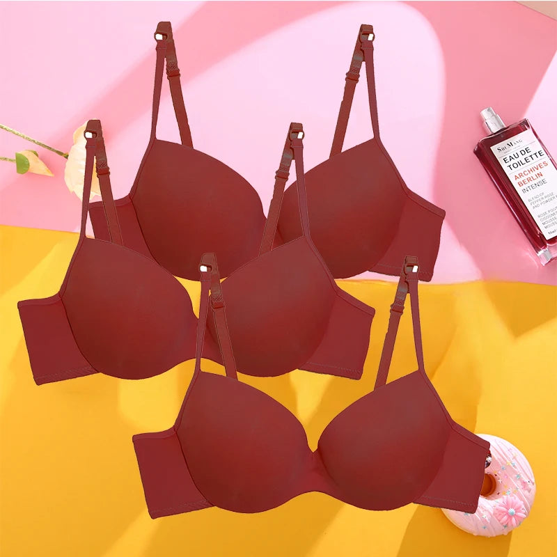 3Pcs/Set Sexy Breast-Expanding Women Bralette Underwear Ladies Gather Up No Show Sleepwear Big Breastless Seamless Bra Brassiere