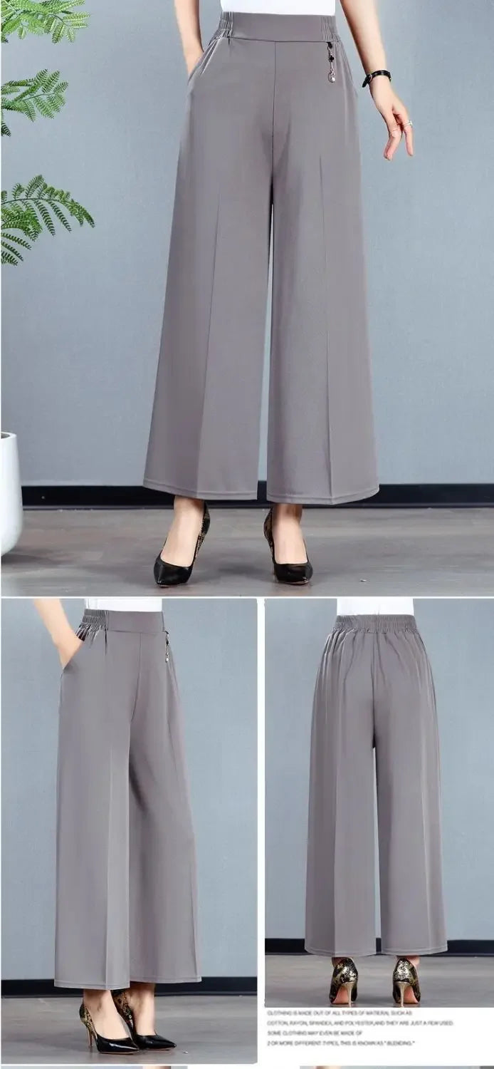High Waist Wide Leg Pants Mom Style Loose Fit Nine-Tenths Slimming Female Fashionable Long Trousers from Mainland China