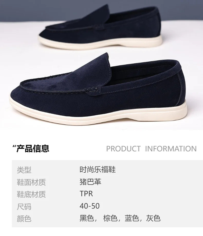 Classic Moccasins Dress Shoes Men Suede Leather Shoes For Men Loafers Formal Wedding Party Shoes Sapato Social Flats Size 39-49