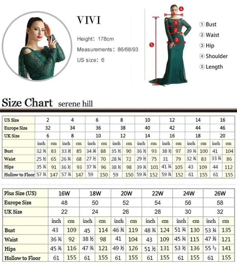 SERENE HILL Arabia Gray Mermaid Floor Length Luxury Beaded Cut Out Evening Dresses Gowns For Women Wedding Party 2024 CLA72292