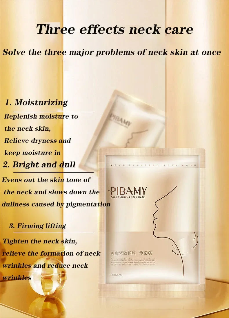 Gold Firming Neck Mask Moisturizing Anti Wrinkles Anti-aging skincare Neck Masks Beauty Necks Skin Care Products