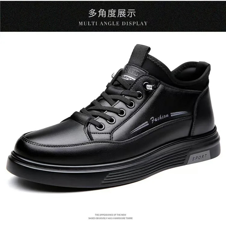 Men's Black Casual Sports Shoes 2025 High-quality Leather Shoes, Breathable Business Shoes, Soft Soled Loafers zapatos casuales
