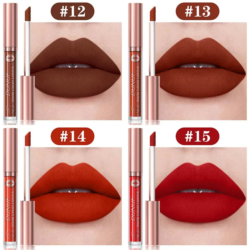 Matte Velvet Lip Gloss Dark Red Brown Lip Glaze Long Lasting Waterproof Liquid Lipstick Natural Moisturizer Transparent Lip Oil