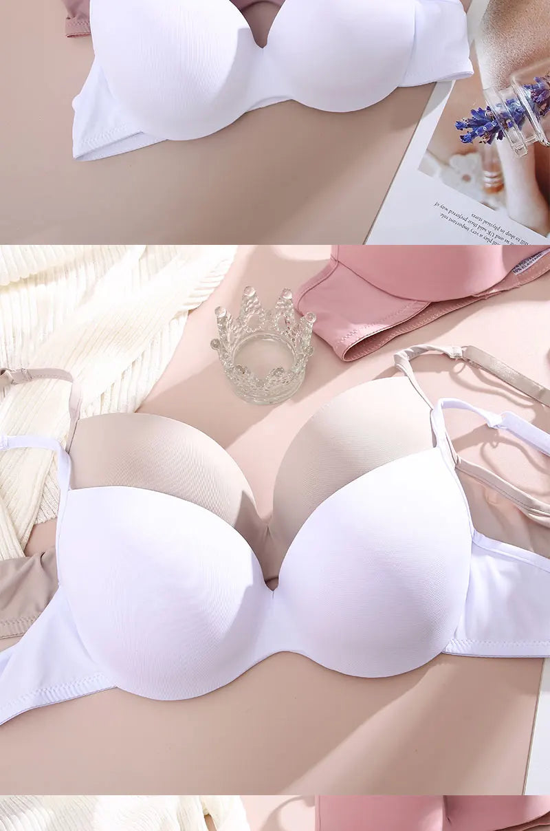 3Pcs/Set Sexy Breast-Expanding Women Bralette Underwear Ladies Gather Up No Show Sleepwear Big Breastless Seamless Bra Brassiere