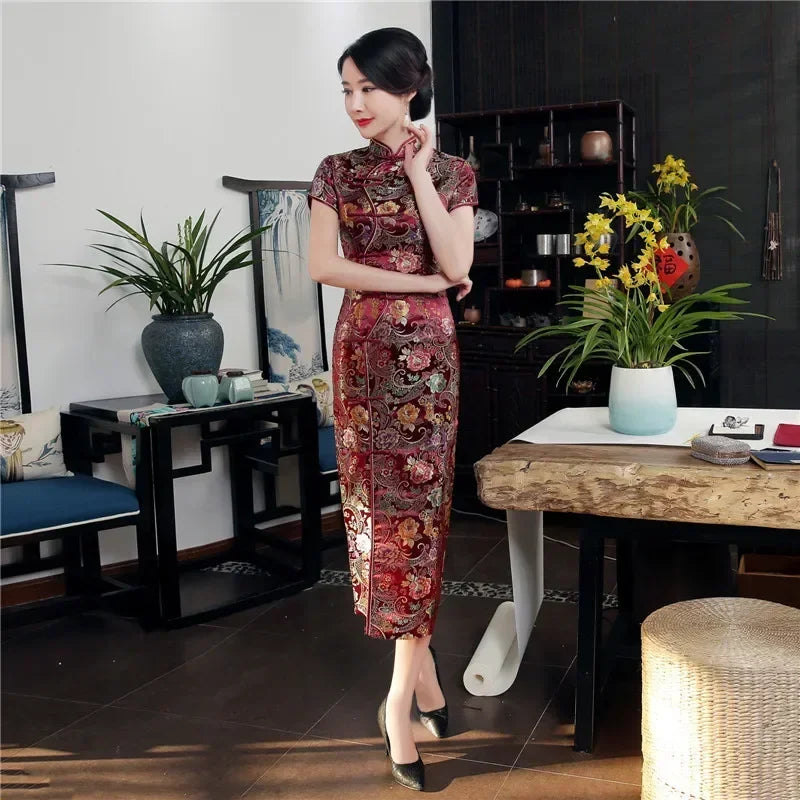 Fashion Clothes Party Vintage Casual Summer Elegant Traditional Chinese Clothing Cheongsams Chinese Dress Qipao Ethnic Style