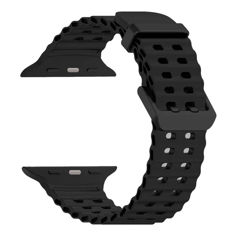 Silicone Strap for Apple Watch Ultra 3 49mm 46 45 44 42 38 41mm 40mm Sport Band for IWatch Series11 10 9 8 7 6 SE 5 4 3 2 Correa