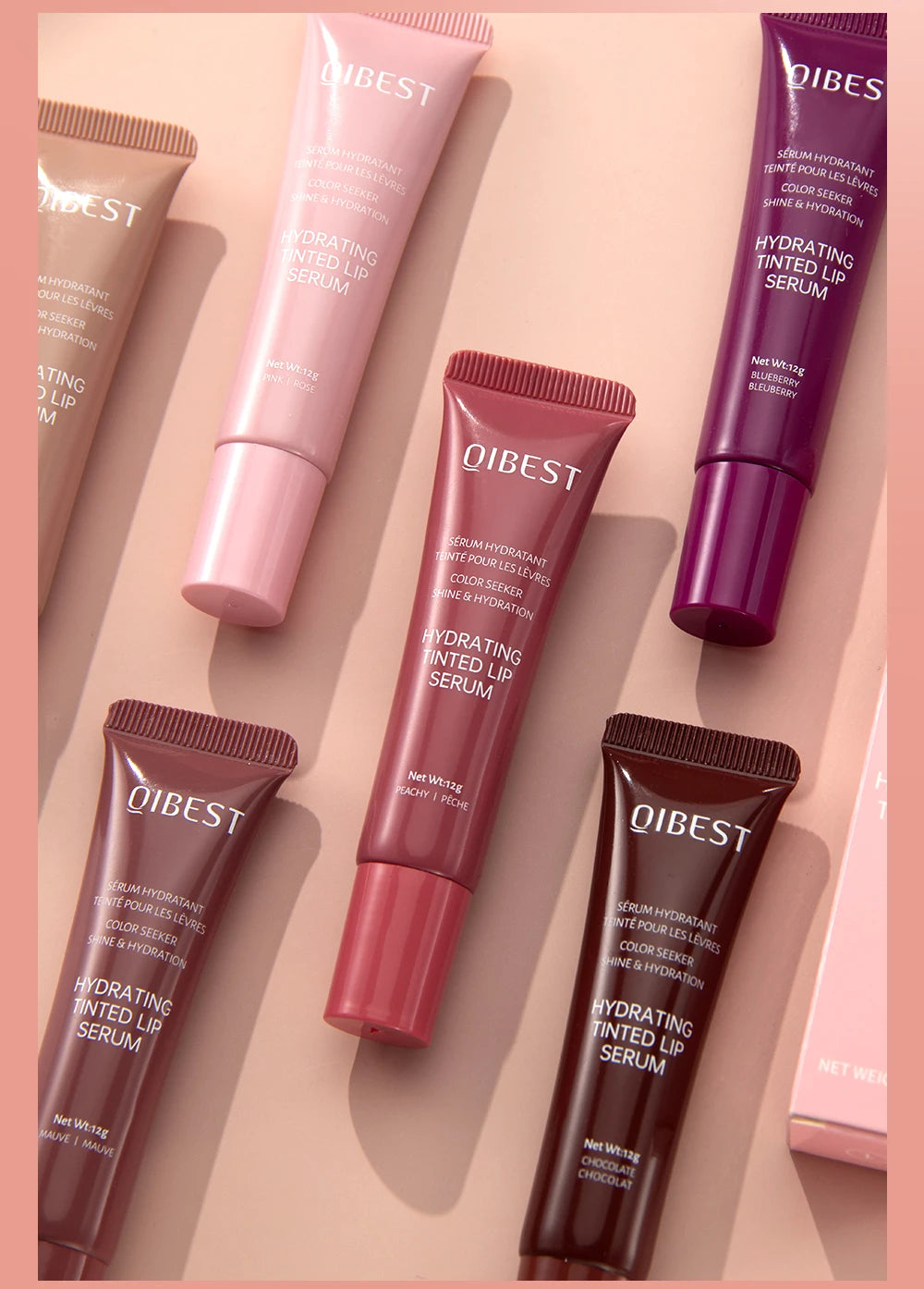 QIBEST Crystal Lip Balm Moisturizing Lip Gloss Oil Jelly Lipgloss Long Lasting Liquid Lipstick Hydrating Tinted Lip Serum Makeup