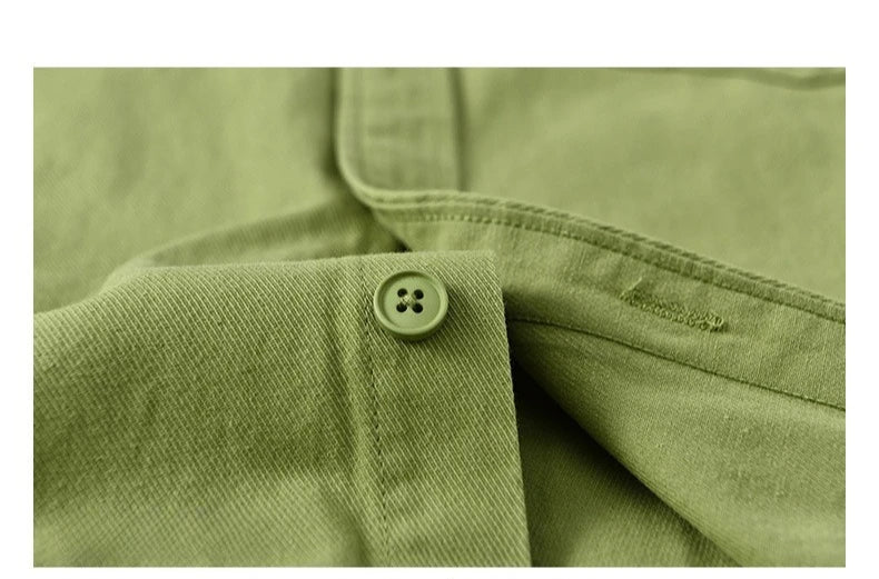 Basic Men's Long-Sleeve Cotton Shirt - Casual and Versatile Spring Style 100% Cotton Solid Color Casual Shirt