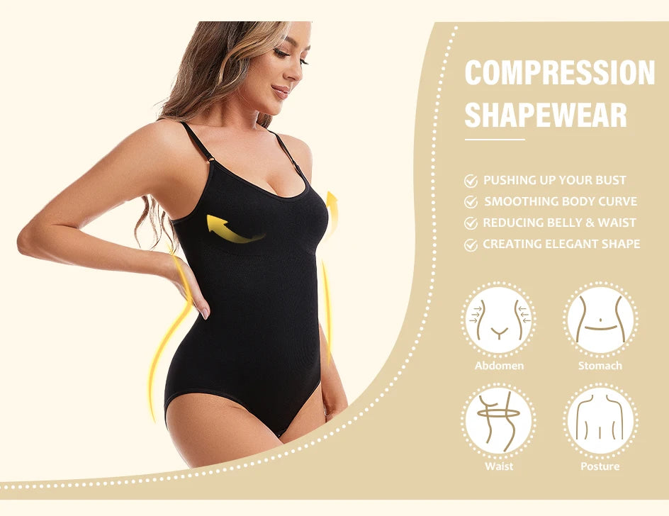 Women Slimming Shapewear Seamless Slimming Butt Lifter Full Body Shaper Smooth Out Bodysuit Open Crotch High Elastic Body Suits