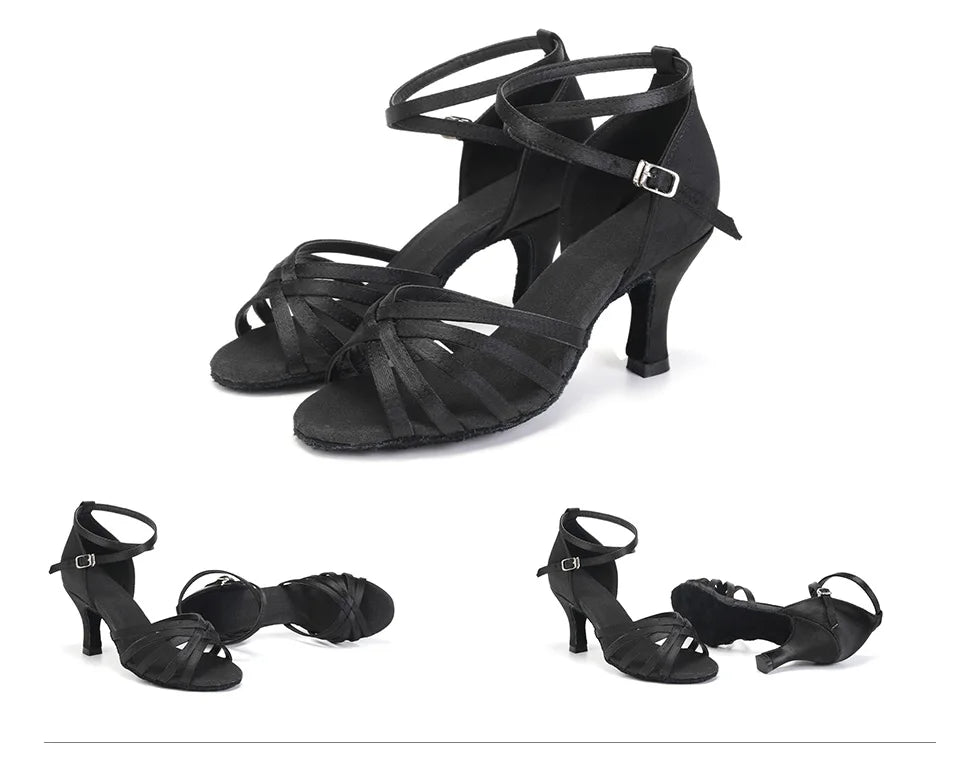 Hot Selling Women's Tango/Ballroom/Latin Dance Dancing Shoes Heeled Salsa Professional Dancing Shoes For  Girls Ladies 5cm/7cm