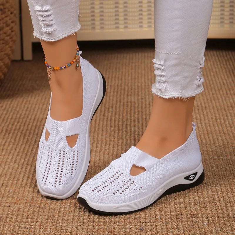 New Women's Sneakers Breathable Mesh Casual Shoes for Women Comfortable Soft Sole Walking Shoes Fashion Shallow Mouth Flat Shoes
