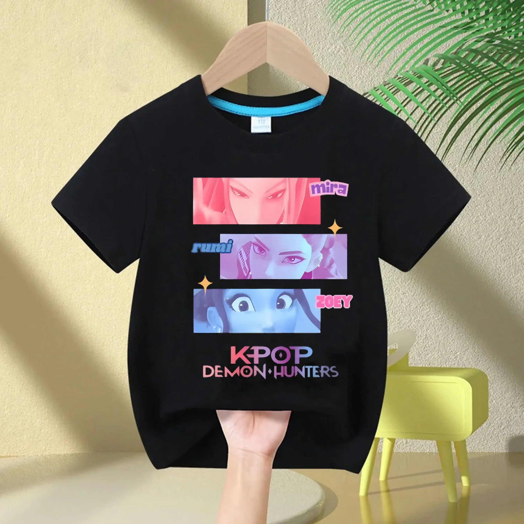 New 2025  KPop Demon Hunters Saja Boys Cartoon Boys T-shirt Round Neck Print Fashion Casual Top Children's T-shirt Kids Clothing