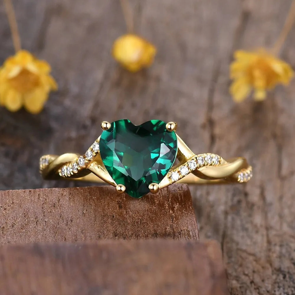 Luxury Geometric Elegant Heart Shape Ring For Women Wedding Engagement Party Jewelry Accessories