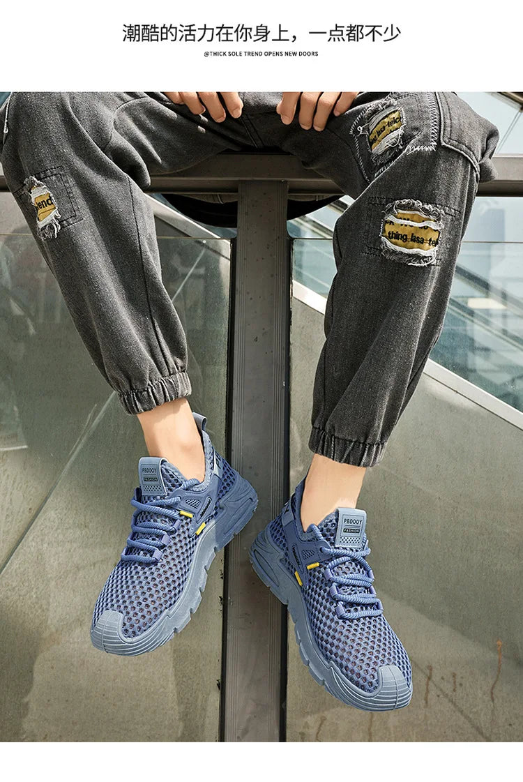 2025 Men's Casual Shoes Summer Beach Anti-slip Wading Shoes Outdoor Comfortable Breathable Mesh Sneakers Men Zapatos De Hombre