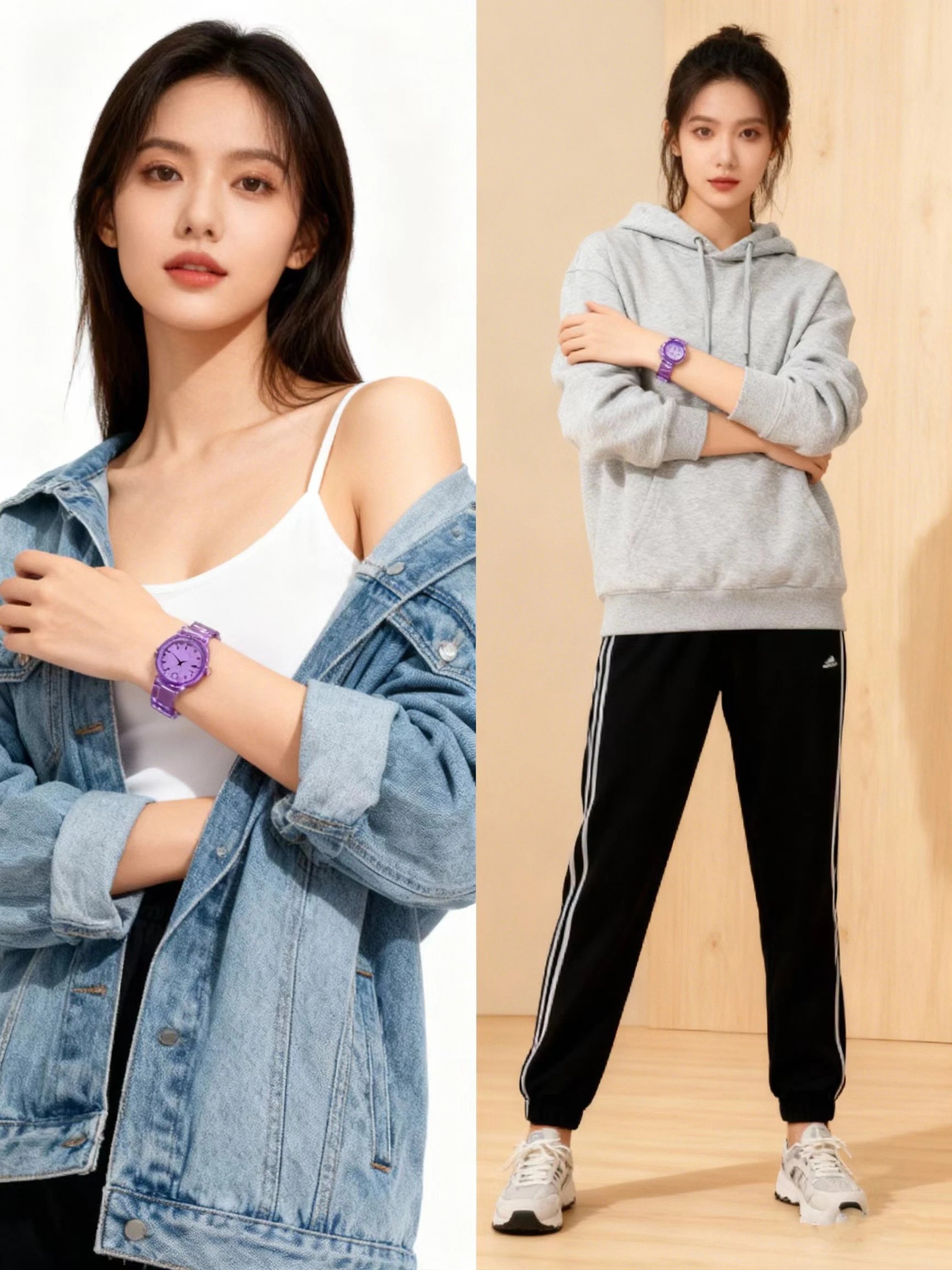 New simple silicone Brand WOKAI Casual Quartz Watch Women Crystal Silicone Watches Relogio Feminino Wrist Watch Hot sale