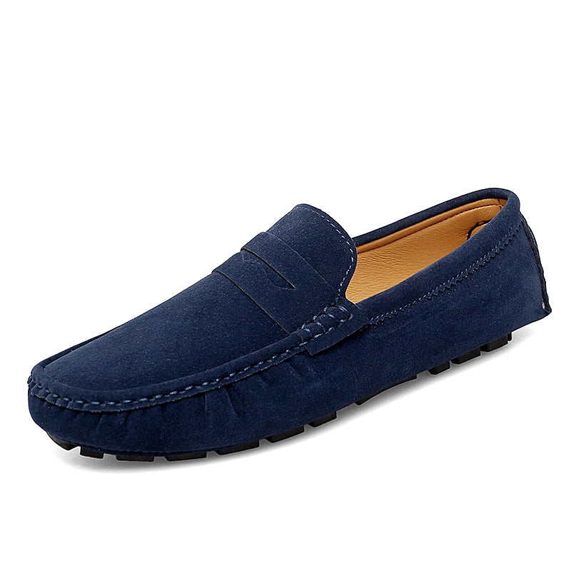 Suede Leather Mens Loafers New Fashion Walking Shoes New Comfy Man Drive Flats Classic Original Style Men Casual Shoes Moccasins