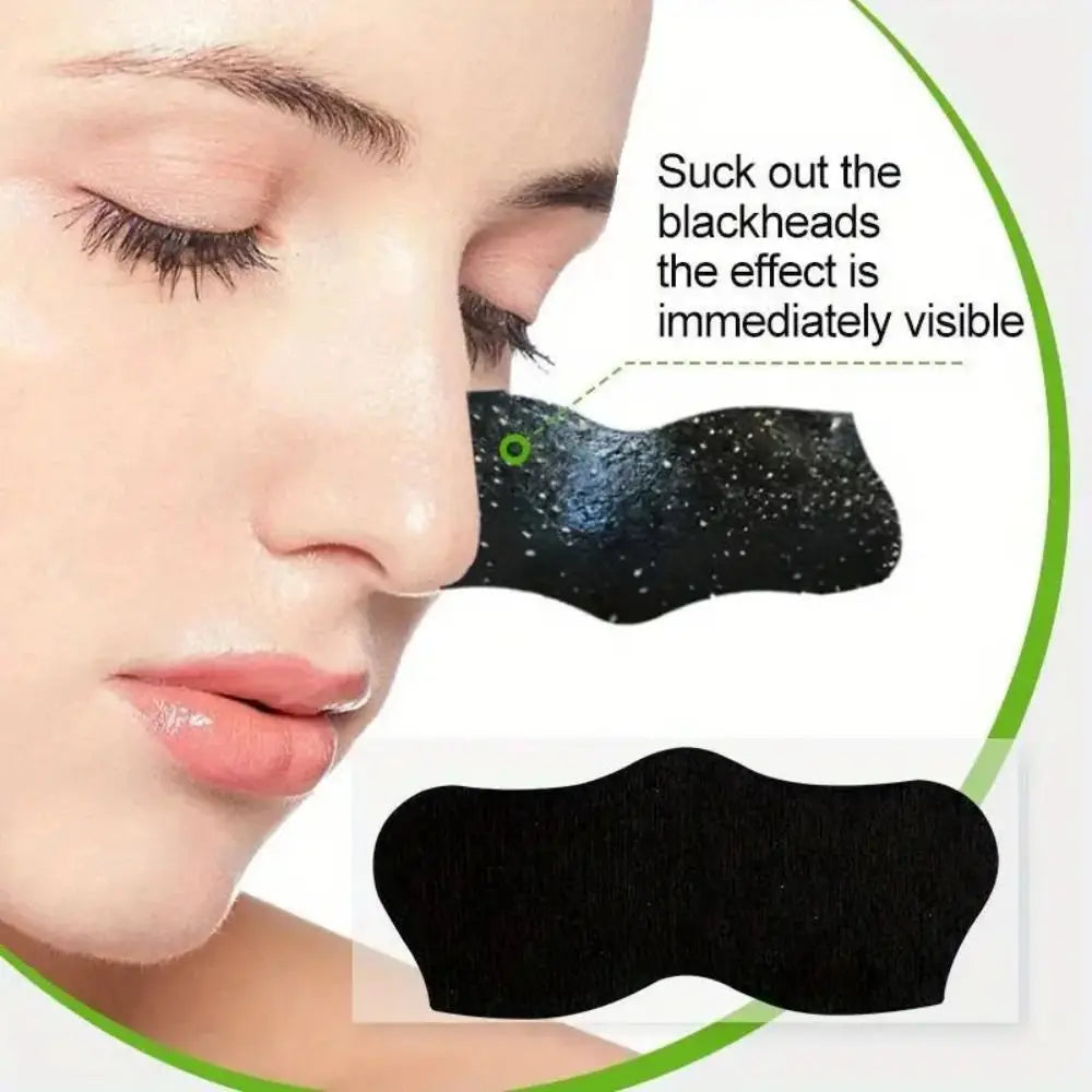 10PCS New Deep Cleaning Nose Patch Shrink Pore Bamboo Charcoal Blackhead Remover Shaped Black Nose Pore Strips Women Beauty