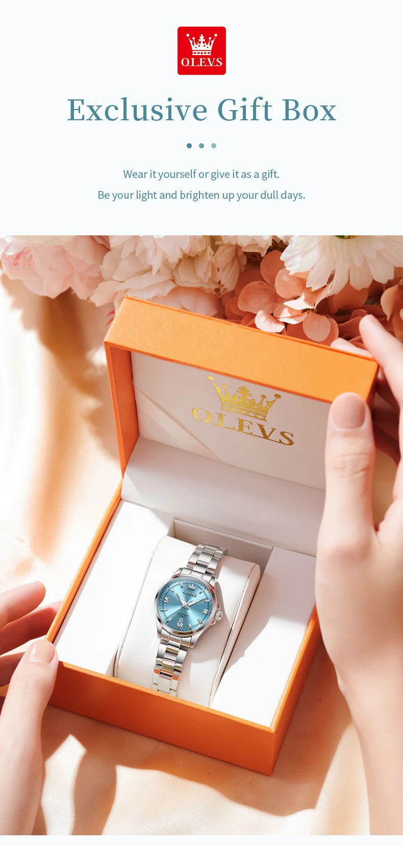 OLEVS Women's Watches Trend Elegant Stainless Steel Original Brand Small Dial Quartz Wristwatch for Lady Waterproof Luminous New