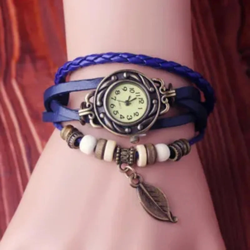 High Quality Women Genuine Leather Vintage Quartz Dress Watch Bracelet Wristwatches Watch Women Luxury Watch