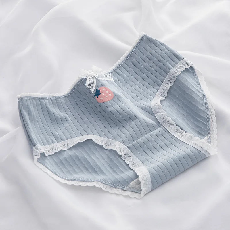 7PCS/Lot Women's Underwear Cute Cotton Panties Seamless Sexy Briefs For Girl Ladies Lingerie Cartoon Pantys Print Underpants