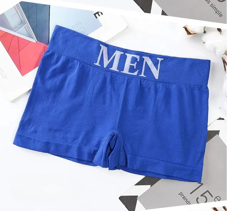 3Pcs/Lot Men's Panties Underwear Boxers Breathable Man Boxer Solid Underpants Comfortable Male Brand Shorts Black Blue Underwear