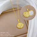 Fashionable and Luxurious Peach Heart Pearl Oyster Necklace, Personalized and Versatile Stainless Steel Clavicle Chain