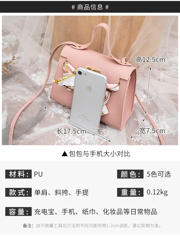 2024 New Women Ribbon PU Leather Bow Decor Mini Flap Hangbag Ladies Fashion Wallet Shoulder Messenger Crossbody Bag Totes Wallet