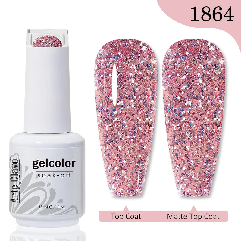 Arte Clavo 15ml Rose Red Pink Color Gel Nail Polish Autumn Winter Hot Sale Long Lasting Soak Off For Manicure Nail Art Gel