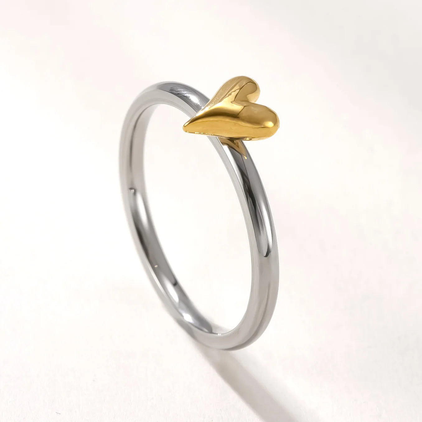 Stainlesss Steel Mini Heart Ring Women Gold Color Minimalist Trendy Finger Rings Cute Jewelry Gift Wholesale