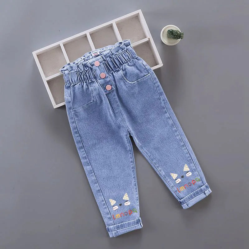 Girls Pants Kids Clothes Children Jeans Cowboy  Denim Pants Spring Autumn Fashion Clothing Streetwear Casual Harajuku