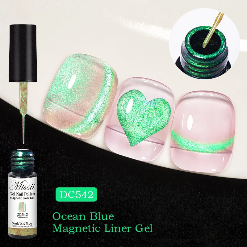 7ml Moonlight Magnetic Cat Eye Gel Nail Polish Grey Blue Red Black Autumn and Winter Nails Ultra Shine Soak Off UV Gel Nail Art