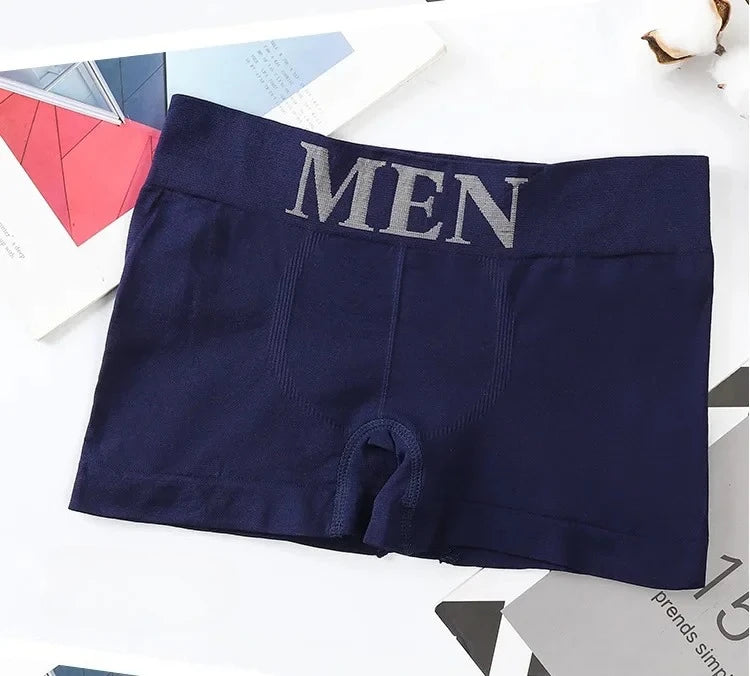 3Pcs/Lot Men's Panties Underwear Boxers Breathable Man Boxer Solid Underpants Comfortable Male Brand Shorts Black Blue Underwear
