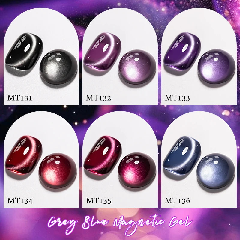 7ml Moonlight Magnetic Cat Eye Gel Nail Polish Grey Blue Red Black Autumn and Winter Nails Ultra Shine Soak Off UV Gel Nail Art