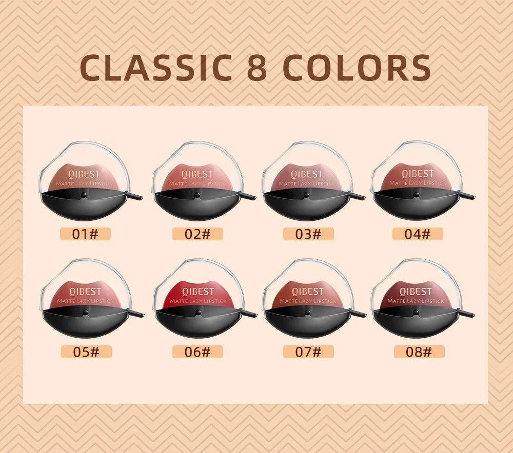 Lip-shaped lipstick seal Sip into makeup lazy blush lipstick Matte makeup effect Moisturizing lip gloss Waterproof non-stick cup