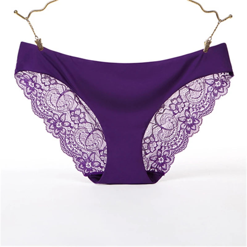 Women's Seamless Underwear Leopard Intimate Women Sexy Lace Black Floral Panties Seamless Panty 3pcs/set